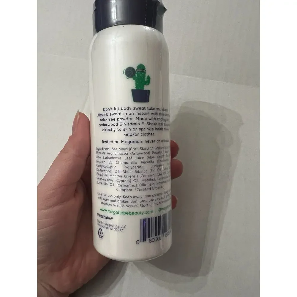 Megaman Dry Guy Talc-Free Body Powder With Cedarwood & Mint 6 oz / 170g - Sealed